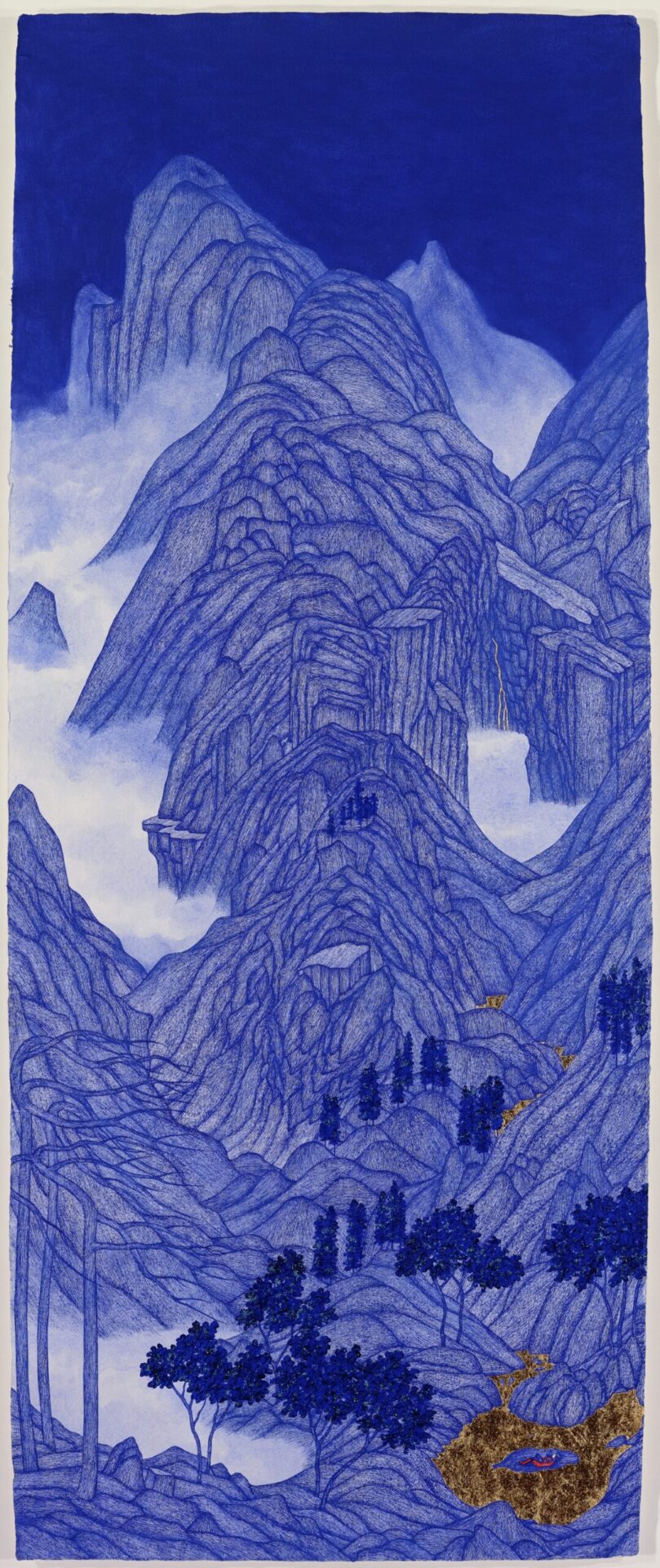 台北市立美術館所蔵の姚瑞中さんの絵画作品「世外塵-超人累了（臨黃公望「天池石壁圖」）」（画像提供：©️台北市立美術館）